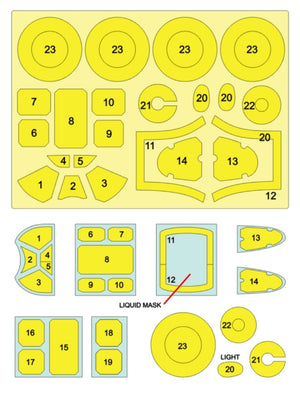 Omask 54036 P-51B Mustang mask (for Tamiya) 1/48 – immagine 2