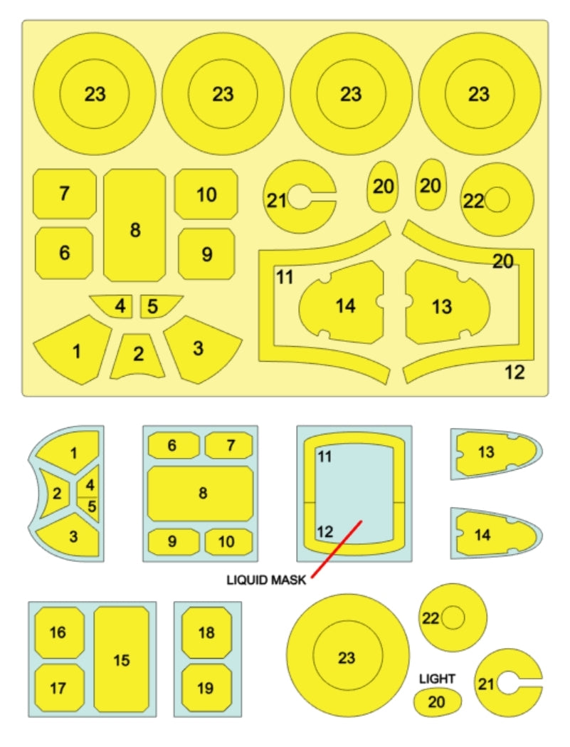 Omask 54036 P-51B Mustang mask (for Tamiya) 1/48 – immagine 2