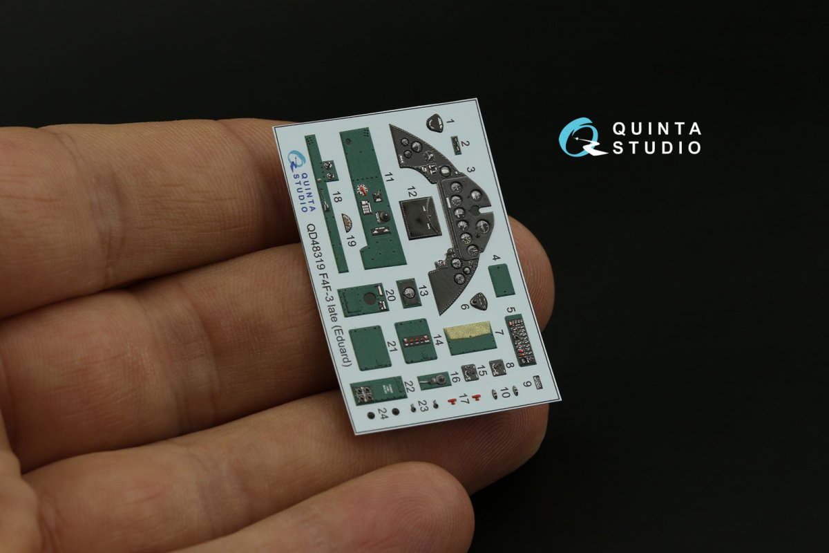 Quinta Studio QD48319 F4F-3 late 3D-Printed &amp;amp; coloured Interior on decal paper (Eduard) 1/48 – immagine 2