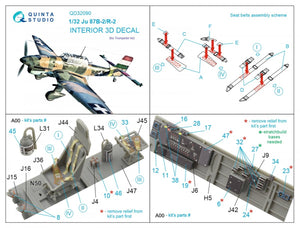 Quinta Studio QD32090 Ju 87B-2/R-2 3D-Printed &amp;amp; coloured Interior on decal paper ( Trumpeter ) 1/32 – Bild 2