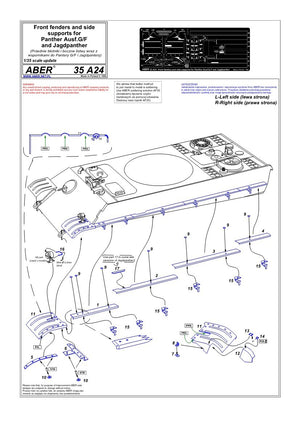 Aber 35A024 Przednie błotniki oraz boczne listwy do Panther, Ausf.G i Jagdpanther 1/35 – imagen 4