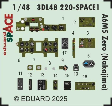 Eduard 3DL48220 A6M5 Zero (Nakajima) SPACE EDUARD 1/48 – immagine 3