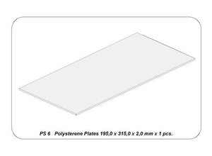 Aber PS-6 White polystyrene plates 195 x 315 x 2.00 mm x 1 pcs. – image 2