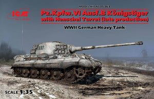ICM 35363 Char lourd allemand de la Seconde Guerre mondiale Pz.Kpfw.VI Ausf. B Königstiger avec tourelle Henschel (production tardive) 1/35