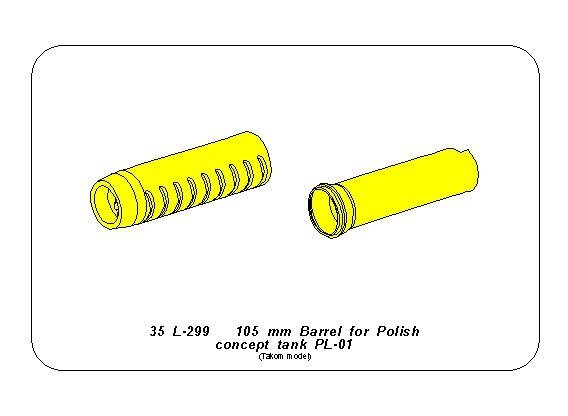Aber 35L-299 Lufa 105mm do polskiego koncepcyjnego czołgu PL-01 (Takom) 1/35 – immagine 4