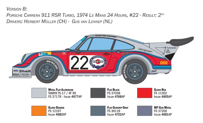 Italeri 3625 Porsche Carrera RSR Turbo 1/24 – imagen 3