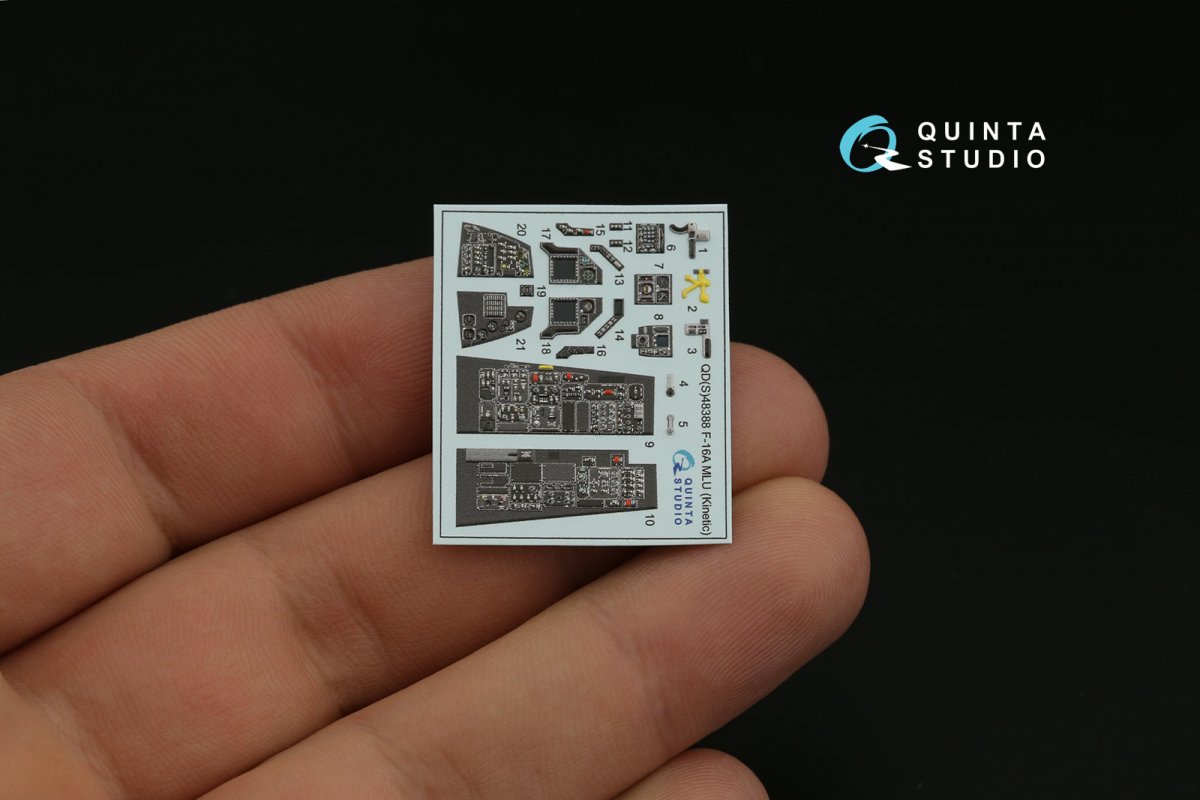 Quinta Studio QDS-48388 F-16A MLU 3D-Printed &amp;amp; coloured Interior on decal paper (Kinetic) (Small version) 1/48 – imagen 5