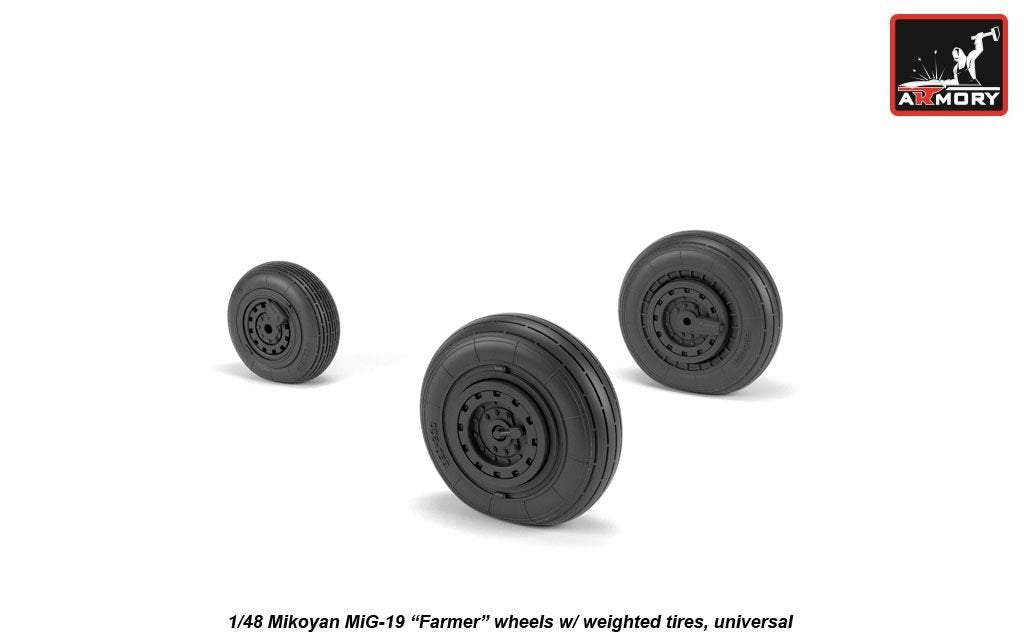 Armory Models AW48030 Mikoyan MiG-19 Farmer wheels w/ weighted tires 1/48 – imagen 4