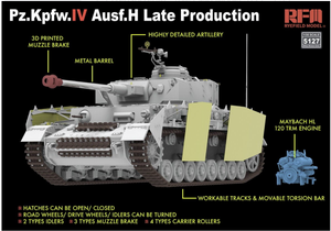 Rye Field Model 5127 Sd.Kfz.161/1 Panzerkampfwagen IV Ausf. H Late Production (w/engine &amp;amp; workable track links) 1/35 – zdjęcie 2
