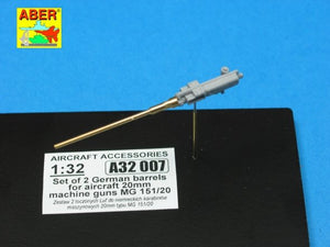 Aber A32007 Set of 2 barrels for German aircraft 20mm machine guns MG 151/20 1/32 – zdjęcie 3