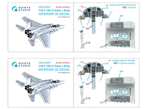 Quinta Studio QDS-48597 F-15A/F-15C Early/F-15J Early 3D-Printed &amp;amp; coloured Interior on decal paper (Hasegawa) (Small version) 1/48 – Bild 2
