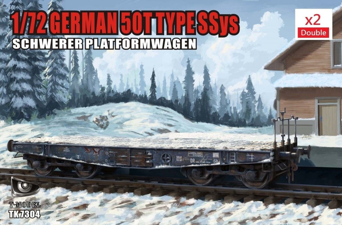 T-Model TK7304 Allemand 50T Type Ssys Schwerer Platformwagon 1/72