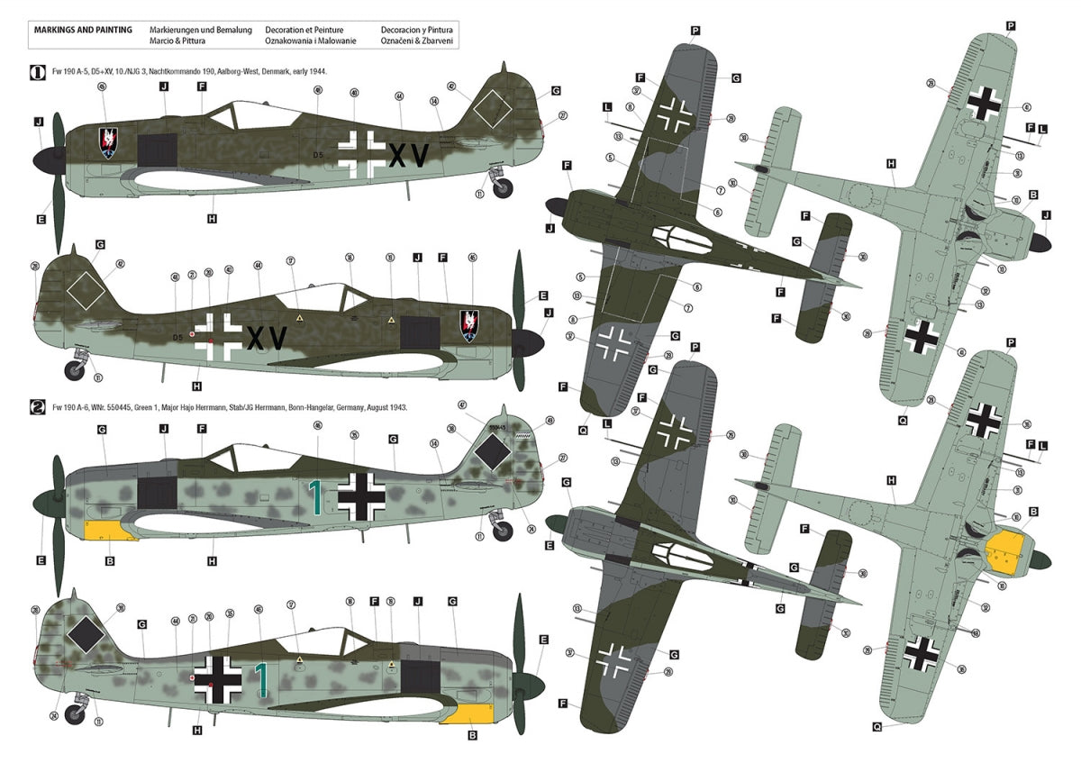 Hobby 2000 32017 Focke-Wulf Fw 190 A-5/A-6 Nachtjager (HASEGAWA + CARTOGRAF + MASKI ) 1/32