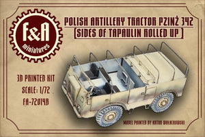 F&amp;amp;A Miniatures FA-72014B Pzinż 342 ciągnik plandeka podwinięte boczne klapy 1/72