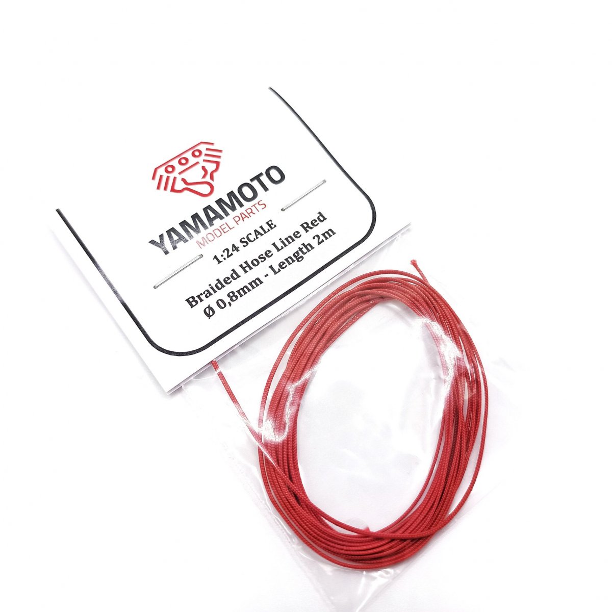Yamamoto YMPTUN92 Wąż pleciony czerwony 0,8 mm 2m 1/24 – imagen 2
