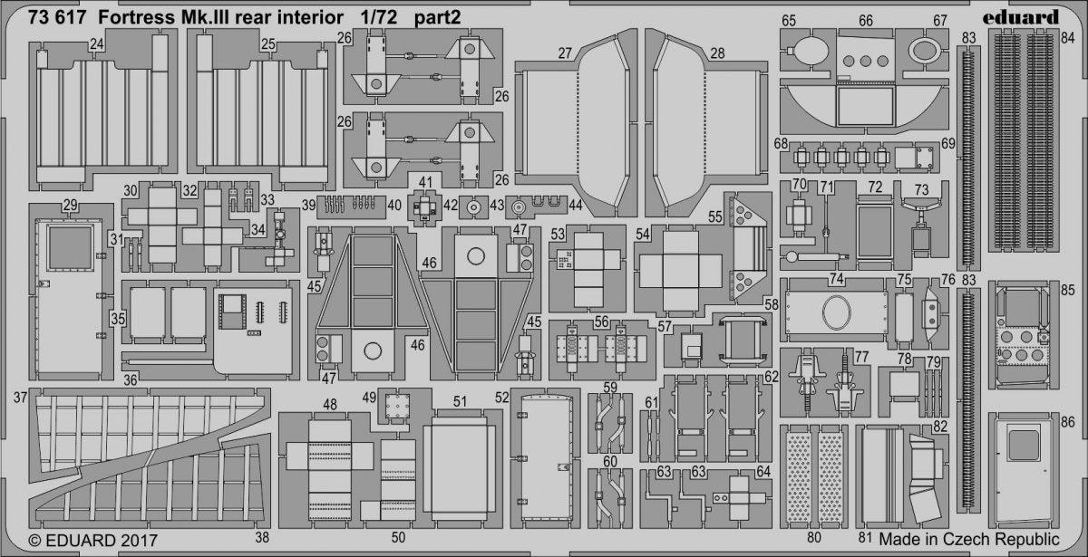 Eduard 73617 Fortress Mk. III rear interior AIRFIX 1/72 – imagen 2