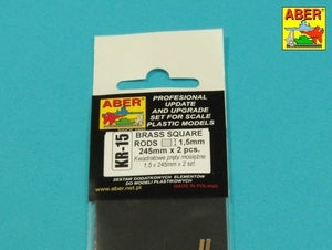 Aber KR-15 Kwadratowe pręty mosiężne 1,5 mm długość 245mm x 2 szt. / Brass square rods 1,5 mm length 245mm x2 pcs. – imagen 4