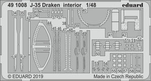 Eduard 491008 J-35 Draken interior HASEGAWA 1/48 – imagen 2