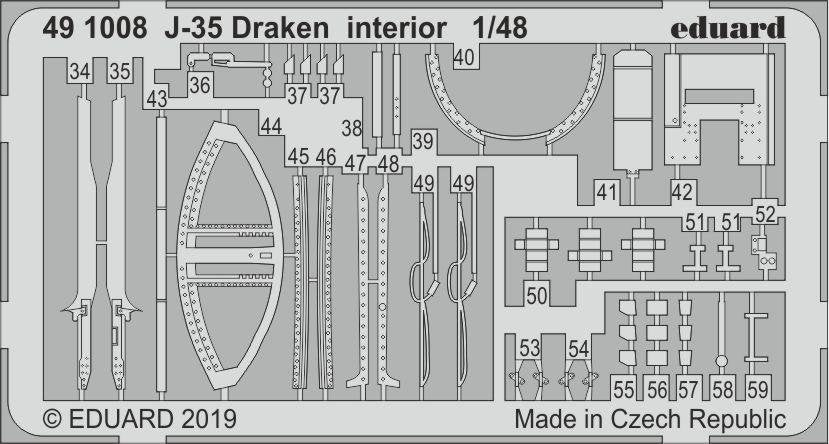 Eduard 491008 J-35 Draken interior HASEGAWA 1/48 – imagen 2