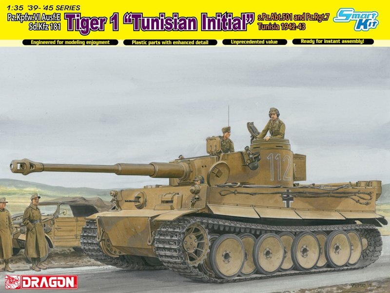 Dragon 6608 Tiger I Initial Production &amp;quot;Tunisian Initial Tiger&amp;quot; 1.kompanie s.Pz.Abt.501 DAK Tunisia 1942/43 – zdjęcie 2