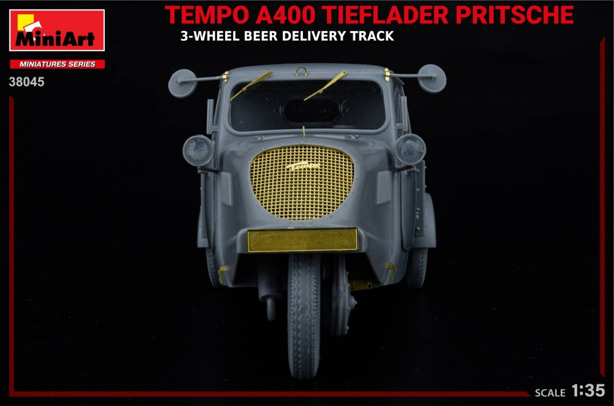 MiniArt 38045 TEMPO A400 TIEFLADER PRITSCHE 3-WHEEL BEER DELIVERY TRUCK 1/35 – Bild 18