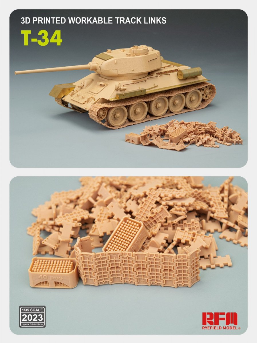 Rye Field Model 2023 T-34 - Chenilles fonctionnelles imprimées en 3D - Échelle 1/35 – image 3