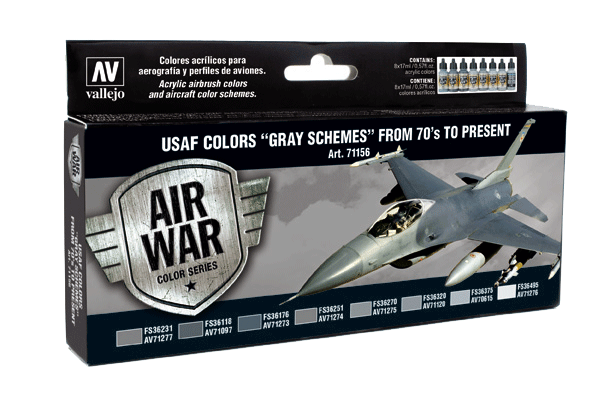 Vallejo 71156 : Peintures grises de l'USAF des années 70 à nos jours