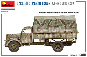 MiniArt 35459 German 3t Cargo Truck 3.5-36s Late Production 1/35 – immagine 12
