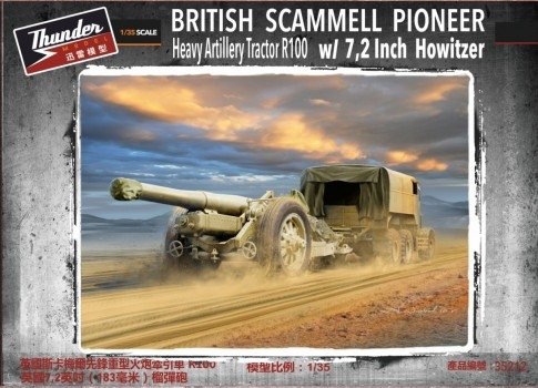 Tracteur d'artillerie lourde britannique Scammell Pioneer R100 (Thunder Model 35212) avec obusier de 7,2 pouces (échelle 1/35)