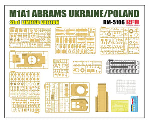 Rye Field Model 5106 M1A1 Abrams Ukraine/Poland - 2in1 Limited Edition 1/35 – zdjęcie 4