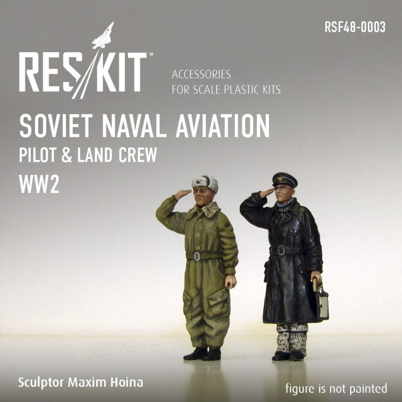 RESKIT RSF48-0003 Pilote et équipage au sol de l'aviation navale soviétique (Seconde Guerre mondiale) 1/48