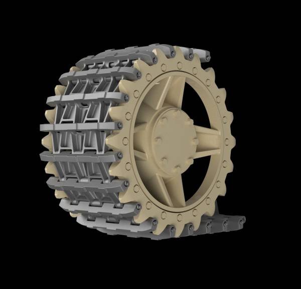 Panzer Art TR35-017 Entwicklungfahrzeug E-10 tracks + correct drive wheels 1/35 – imagen 2
