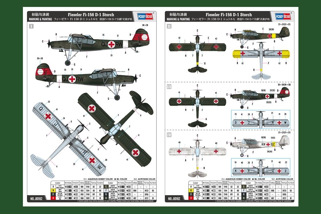 Hobby Boss 80182 German Fi-156 D-1 &amp;quot;White Stork&amp;quot; ambulance 1/35 – zdjęcie 5