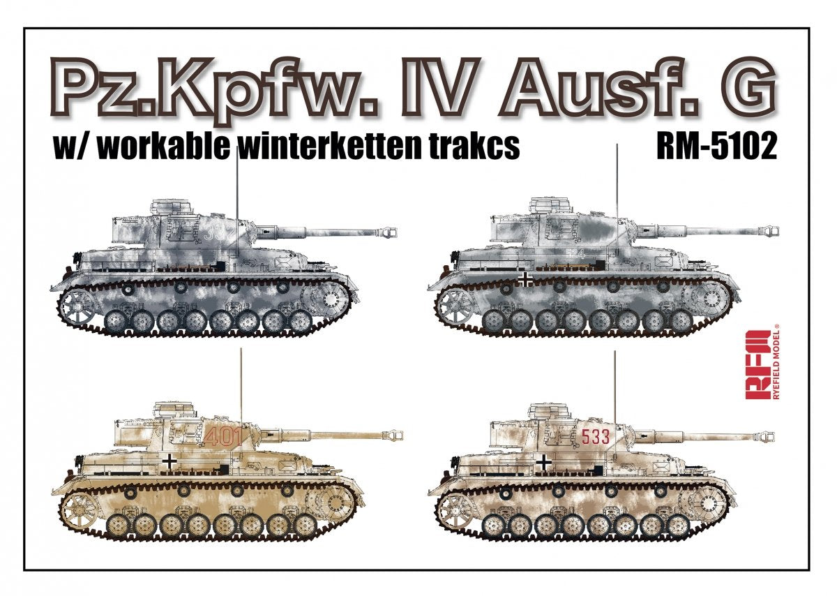 Rye Field Model 5102 Pz.Kpfw.IV Ausf.G w/Winterketten 1/35 – imagen 3