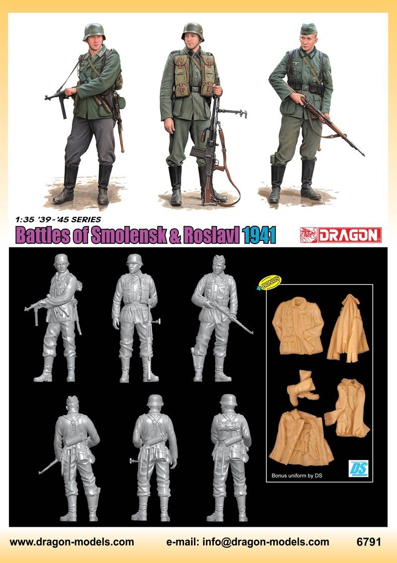 Dragon 6791 Bataille de Smolensk Roslavl 1941 (Ensemble de 3 figurines) avec bottes d&amp;#39;uniforme DS bonus 1/35 – image 2