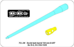 Canon Aber 72L-04 de 122 mm D-25T pour chars soviétiques IS-2, IS-3, ISU-122S / Canon de char soviétique de 122 mm D-25T pour IS-2, IS-3, ISU-122S à l&amp;#39;échelle 1/72 – image 4