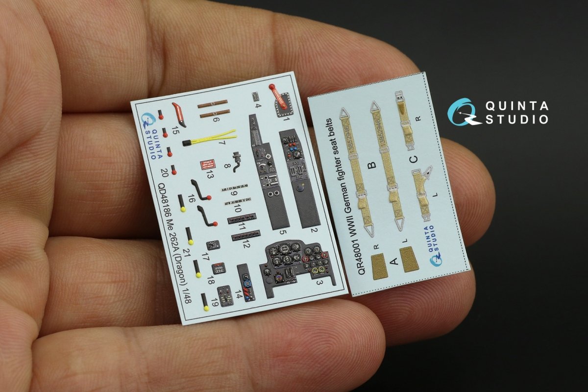 Quinta Studio QD48186 Me 262A 3D-Printed &amp;amp; coloured Interior on decal paper (for Dragon ) 1/48 – imagen 10