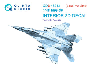 Quinta Studio QDS-48513 MiG-35 3D-Printed colored Interior on decal paper (HobbyBoss) (Small version) 1/48