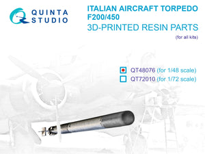Quinta Studio QT48076 Italian WWII aircraft torpedo F200-450 (all kits) 1/48