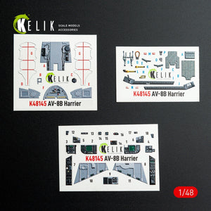 Kelik K48145 AV-8B Harrier - interior 3D decals for Hasegawa kit 1/48