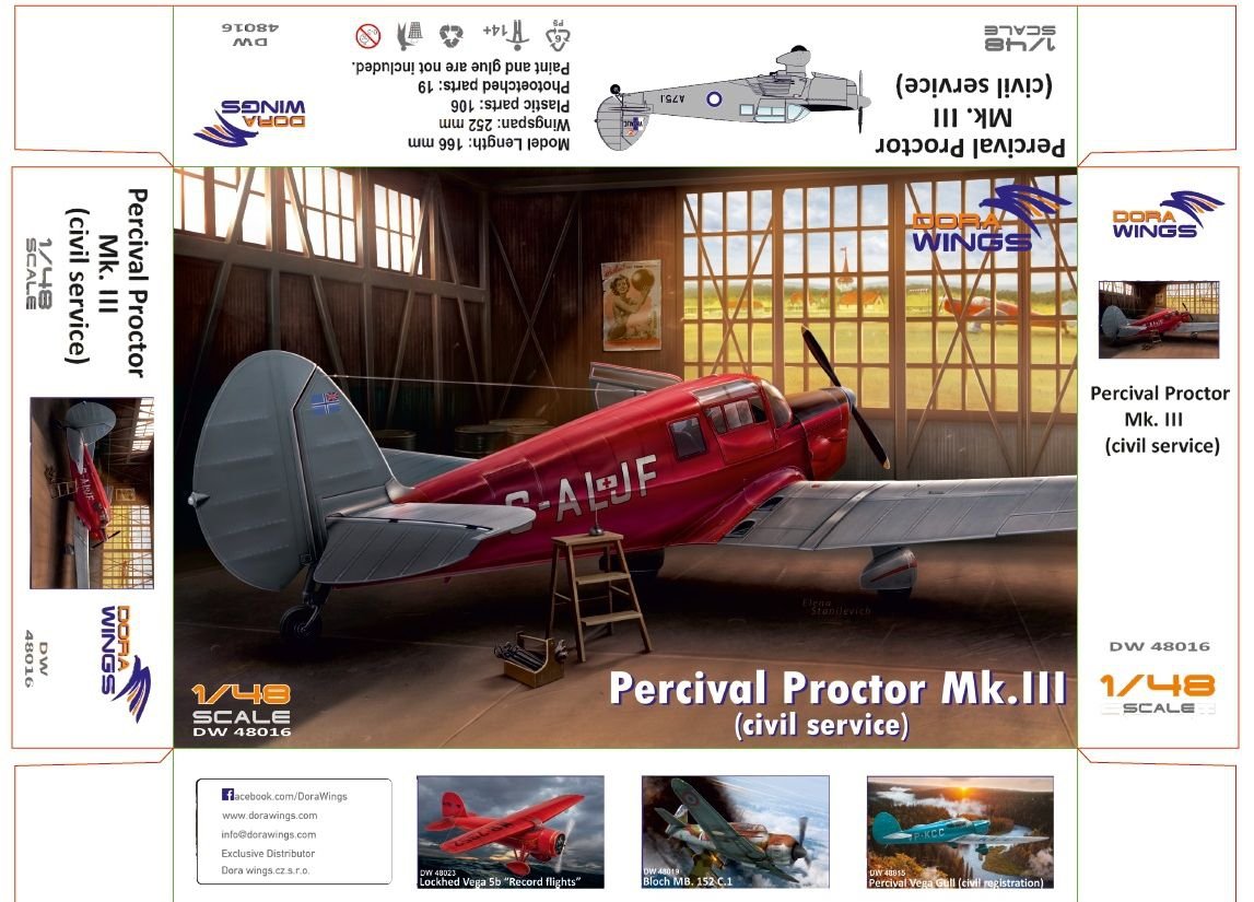 Dora Wings 48016 Percival Proctor Mk.III civil registration 1/48 – imagen 2