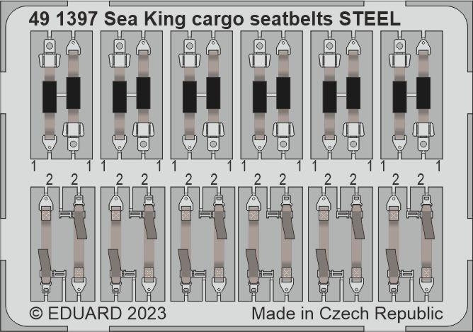 Ceintures de sécurité cargo Eduard 491397 Sea King HU.5 en acier Airfix 1/48