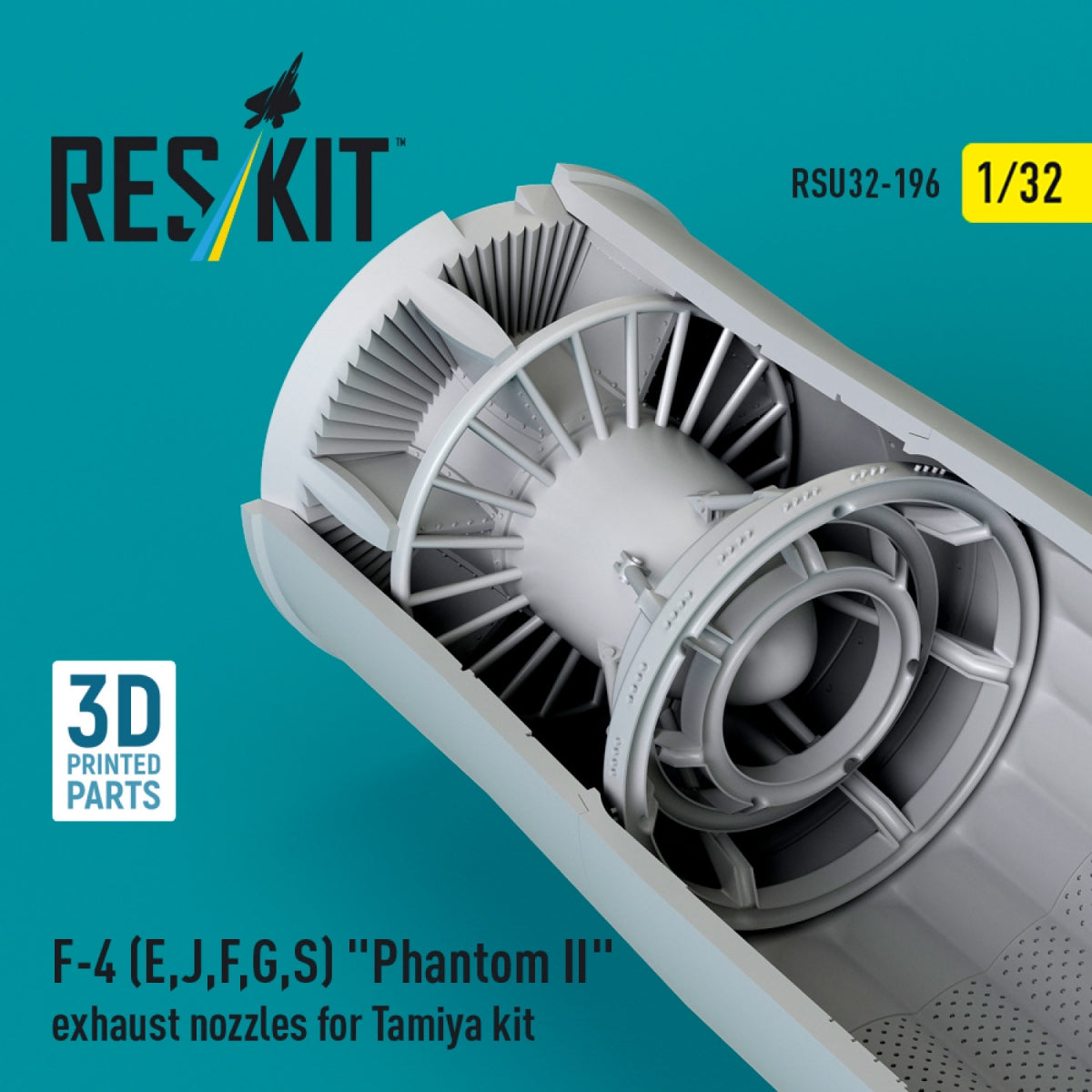 RESKIT RSU32-0196 F-4 (E, J, F, G, S) &amp;quot;Phantom II&amp;quot; exhaust nozzles for Tamiya kit (3D Printed) 1/32 – zdjęcie 3