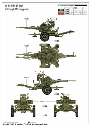 Trumpeter 02348 Russian ZU-23-2 Anti-Aircraft Gun 1/35 – zdjęcie 3