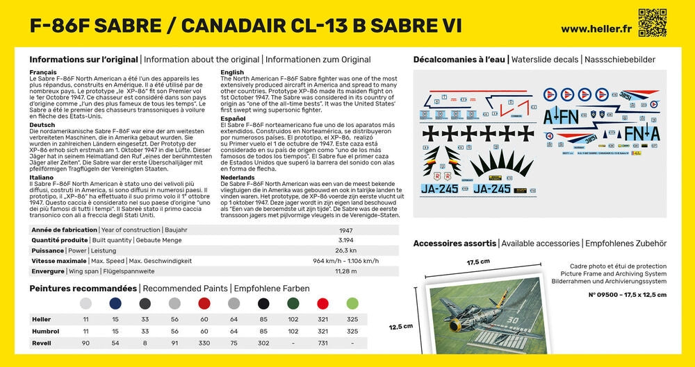 Heller 80277 F-86F SABRE / CANADAIR CL-13 B SABRE VI 1/72 – imagen 4