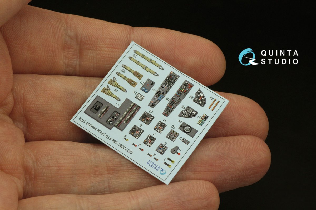 Quinta Studio QD72062 Me 410 3D-Printed &amp;amp; coloured Interior on decal paper (Fine Molds) 1/72 – imagen 5