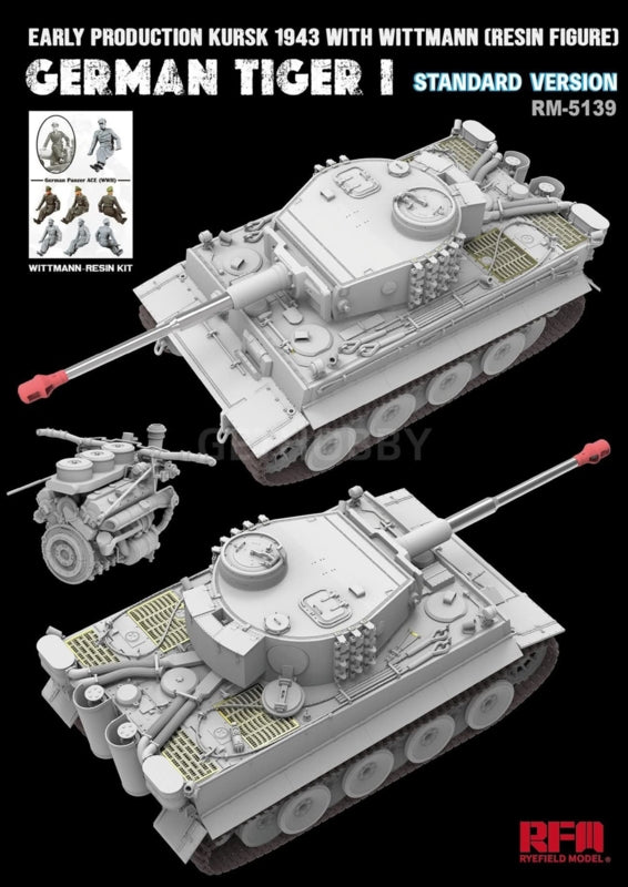 Rye Field Model 5139 Tiger I Early Production Wittmann Kursk 1943 Standart Version 1/35 – imagen 2