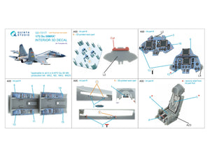 Intérieur imprimé en 3D et coloré sur papier décalcomanie (Trumpeter) pour Su-30MKK de Quinta Studio QD+72177 (avec pièce en résine imprimée en 3D) à l&amp;#39;échelle 1/72 – image 2