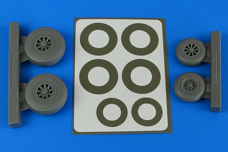 Aires 4843 A-26B/C (B-26B/C) Invader wheels &amp; paint masks 1/48 ICM