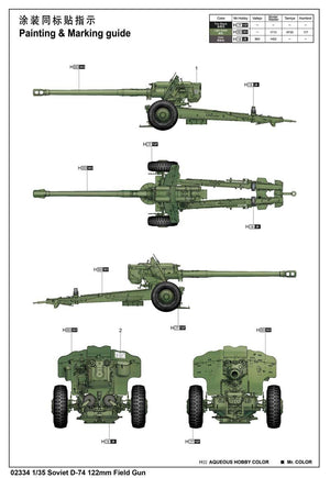 Trumpeter 02334 Soviet D-74 122mm Field Gun 1/35 – imagen 2